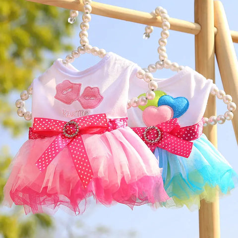 Spring Dog Lace Dress Pet Dog Clothes For Small Dog Party Birthday Wedding  Dress Puppy Costume  Pet Clothes