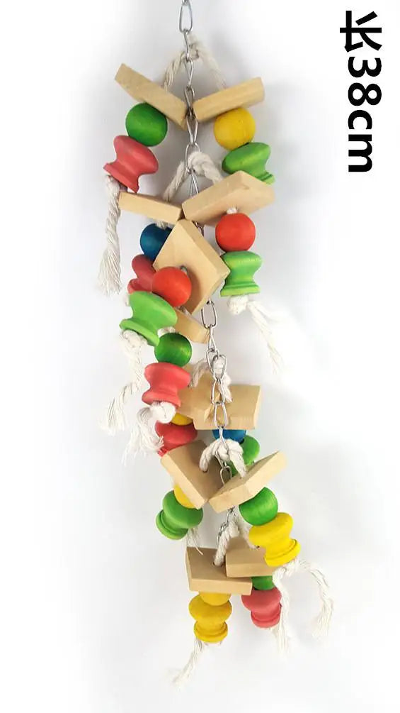 Parrot Grinding Swing Station Ladder String Toy, Bird Supplies, DIY Claw, Paw Dumbbell, Color Wood Rope, Pet Products