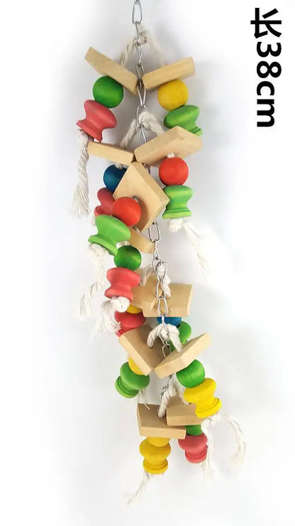 Parrot Grinding Swing Station Ladder String Toy, Bird Supplies, DIY Claw, Paw Dumbbell, Color Wood Rope, Pet Products