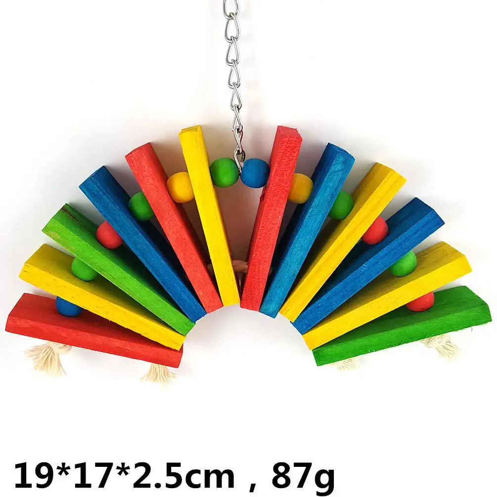Parrot Grinding Swing Station Ladder String Toy, Bird Supplies, DIY Claw, Paw Dumbbell, Color Wood Rope, Pet Products