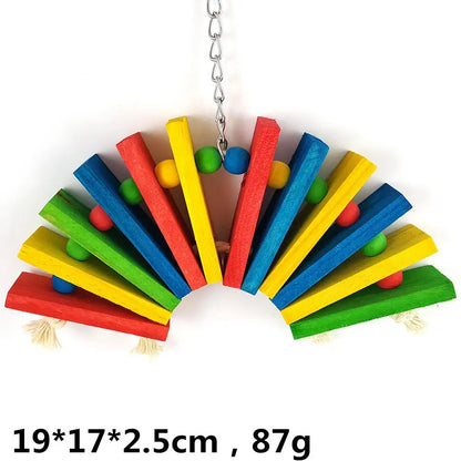 Parrot Grinding Swing Station Ladder String Toy, Bird Supplies, DIY Claw, Paw Dumbbell, Color Wood Rope, Pet Products