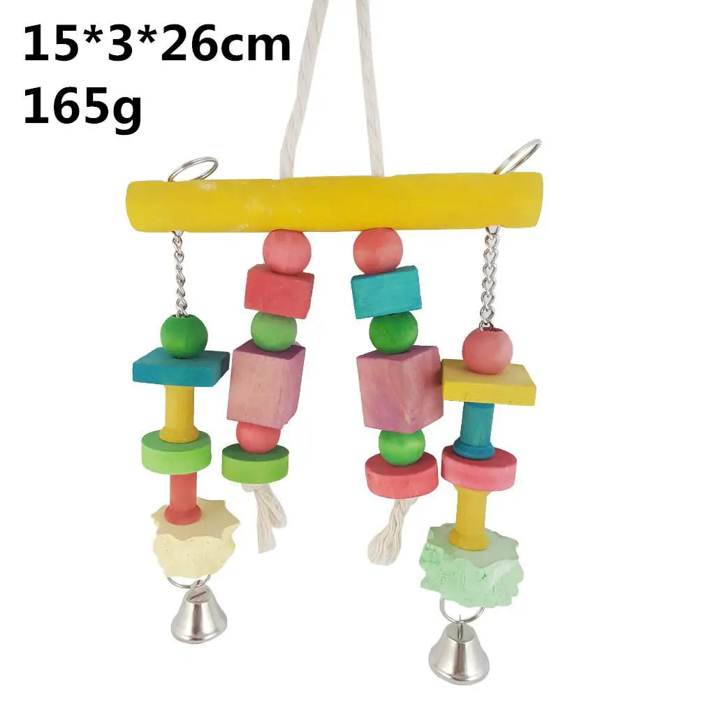 Parrot Grinding Swing Station Ladder String Toy, Bird Supplies, DIY Claw, Paw Dumbbell, Color Wood Rope, Pet Products