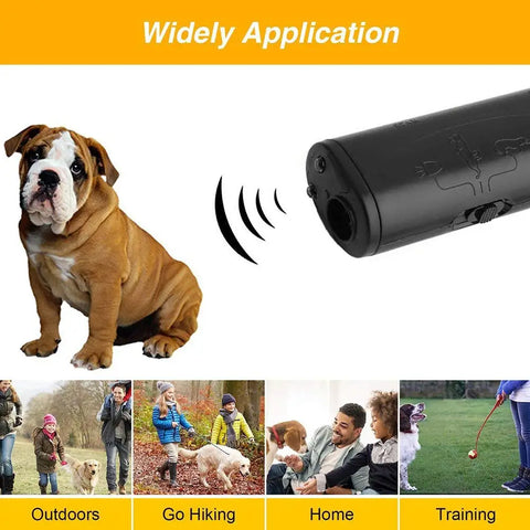 Dog Ultrasonic Anti Barking Device 3 in 1 Dog Training Anti-barking Device with Flash Light Outdoor Pets Dogs Repellent Training