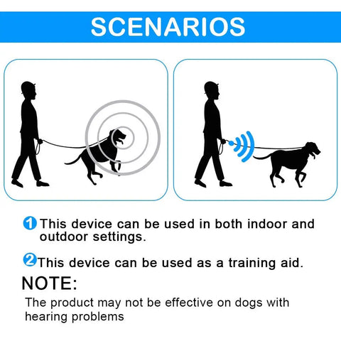 Dog Ultrasonic Anti Barking Device 3 in 1 Dog Training Anti-barking Device with Flash Light Outdoor Pets Dogs Repellent Training