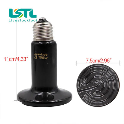 2 Pcs Pet Reptile Heating Bulb Infrared Ceramic Emitter Heat Lamps Pet Brooder Reptile Lamp 220V-240V