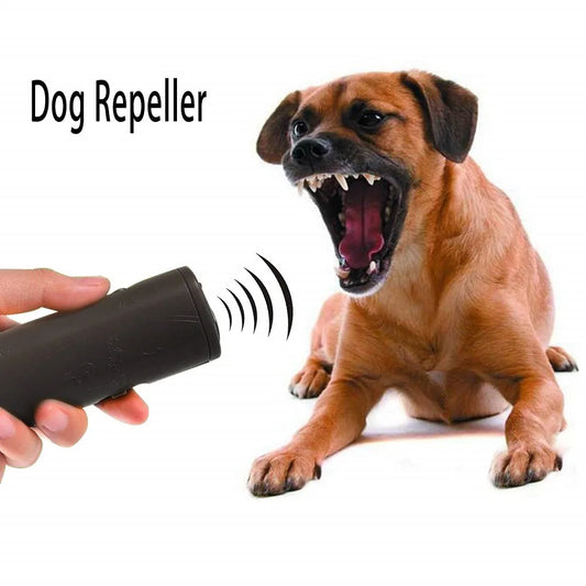 Dog Ultrasonic Anti Barking Device 3 in 1 Dog Training Anti-barking Device with Flash Light Outdoor Pets Dogs Repellent Training
