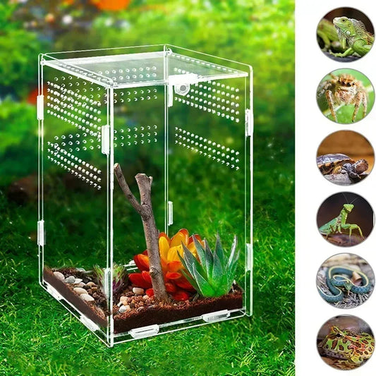 Transparent Acrylic Breeding Box Reptiles Amphibious Lizards Jumping Spiders  Turtles Breeding Box Modern Simple Breeding Tank