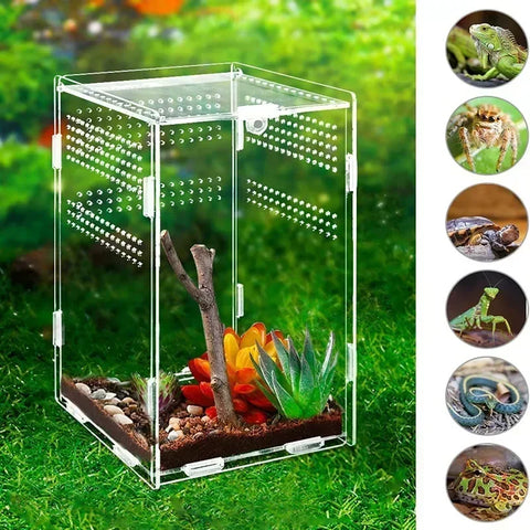 Transparent Acrylic Breeding Box Reptiles Amphibious Lizards Jumping Spiders  Turtles Breeding Box Modern Simple Breeding Tank
