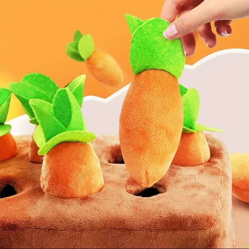 Plush Dog Toys Carrot Pulling Interactive Training Toys for Small Medium Dogs Bite Resistant Puppy Chew Toy