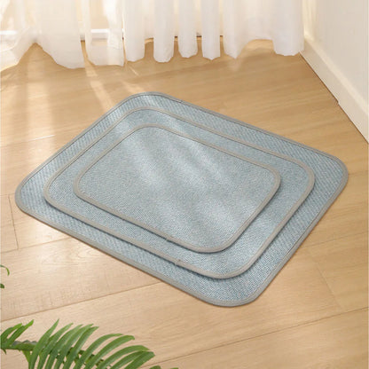 Summer Pet Cooling Mat  Rattan Woven Breathable Pad for Dogs & Cats, Comfortable Kennel Bed Mat, Pet Cooling Cushion for Hot Day
