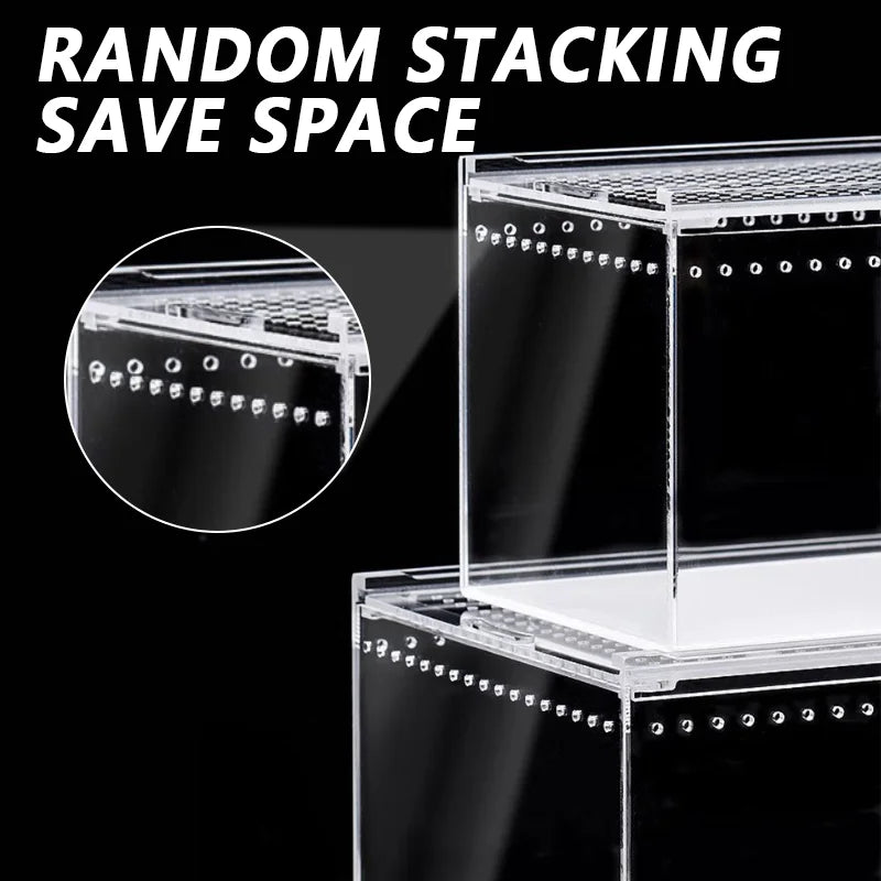 Reptile Habitat Acrylic Breeding Box Transparent Acrylic Leak-proof Cage Spider Lizard Snake Scorpion Habitat Insect Feeding Box