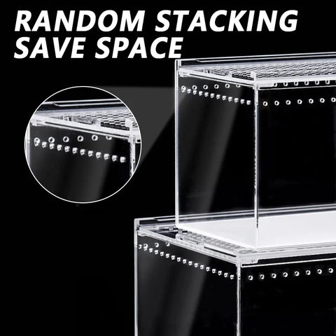Reptile Habitat Acrylic Breeding Box Transparent Acrylic Leak-proof Cage Spider Lizard Snake Scorpion Habitat Insect Feeding Box