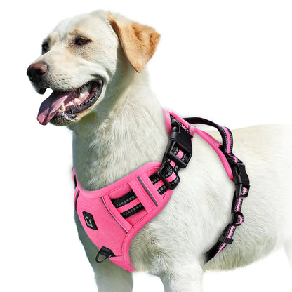 Soft Padded No-Pull Dog Harness with Easy-Grip Handle and Adjustable Straps for Sizes