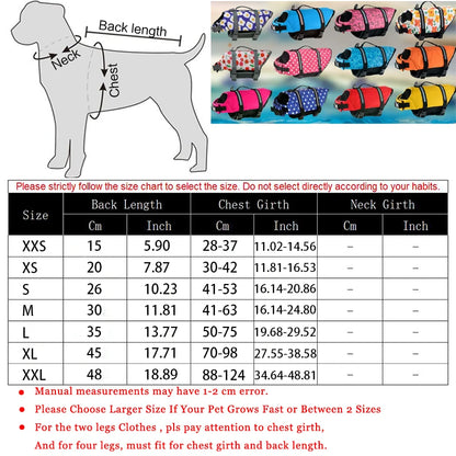 Summer Dog Life Jacket Reflective Adjustable Large Dogs Swimwear Safety Vest Surfing Sailboat Enhanced Buoyancy Pet Lifejackets