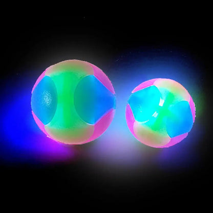 Pet Light Up Toy Ball Glowing LED Puppy Flashing Elastic Ball Toy Color Light TPR Ball Interactive Toys For Small pet