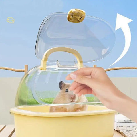 Portable Handheld Hamster Cage Sturdy Breathable Pet Carrying Box Large Space Travel Carrier Holder Pet House