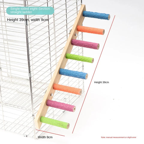 4/6/8 Step Bird Wood Climbing Ladder Pet Parrot Interactive Ladder Toy Fun Stick Climbing Toy Station Bar Birdcage Accessories