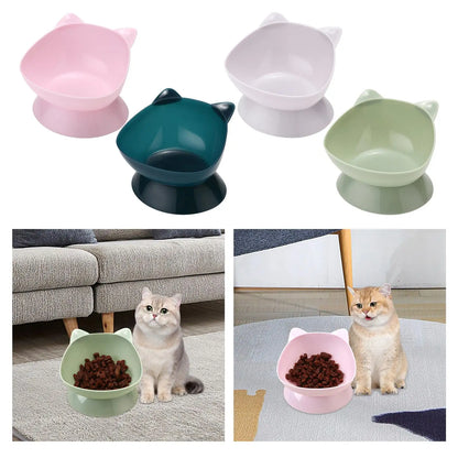 Raised Cat Bowl Small Dog Waterer Protect Pet's Spine Stable Durable Tilted Pet Feeder Kitten Water Bowl for Small Medium Dogs
