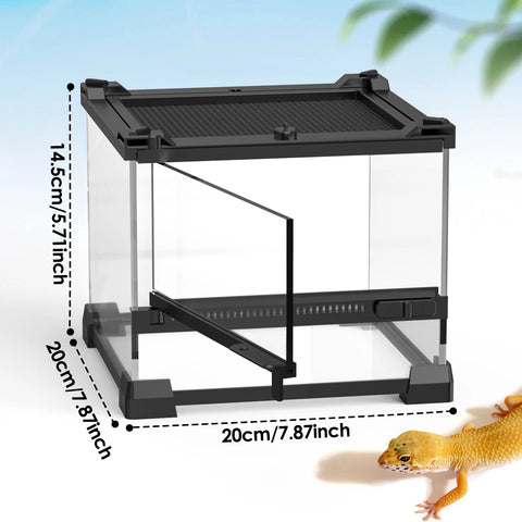 Tempered glass reptile terrarium,suitable for geckos, lizards, tarantula,spiders,horned frogs, turtles, snakes, etc.