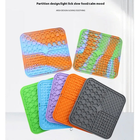1PC Pet Licking Pad Slow Food Pad Dog Bowl Cat Pet Puppy Choke Proof Silicone Pet Slow Food Pad Cat And Dog Feeding Supplies