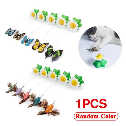 1PCS Electric Butterfly Cat Toy Shake Rotating Flying Automatic Humming Bird Intelligence Training Funny Toys