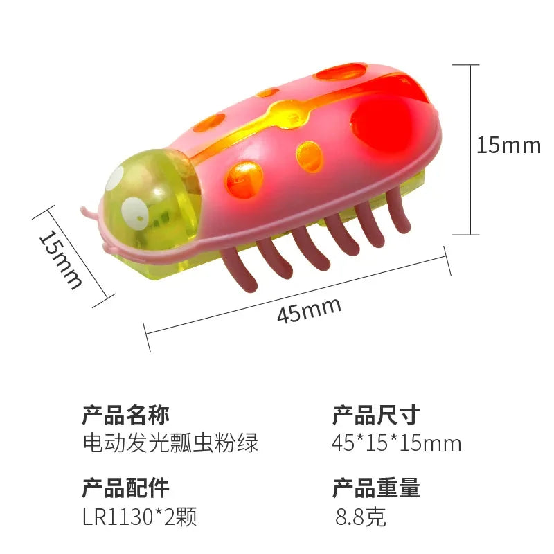 Interactive Mini Electric Bug Cat Toy Kitten Escape Obstacle Automatic Flip Toy Battery Operated Vibration Beetle Supplies