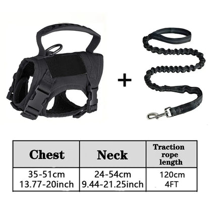 Tactical Cat Dog Harness Leash For Working Adjustable Pet Vest Harness Soft Mesh Training Puppy Straps with Handle For Large Cat