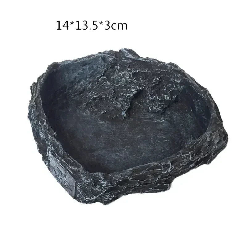 Reptile Box Tortoise Feeding Basin Synthetic Resin Shallow Water Basin Spider Snake Lizard Turtle Feeding Basin Reptile Supplies
