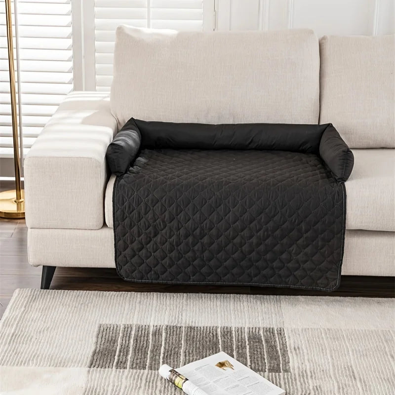 Pet Sofa Bed, Slip Resistant, Waterproof&Anti-Leakage, Washable Couch Protector with Removable Bolster Cushions, for Dogs, Cats
