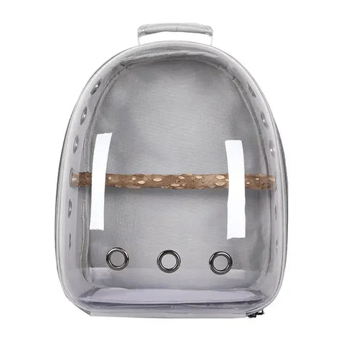 Adjustable Bird Carrier Backpack Travel Parrot Bag Cage Portable Breathable Birdcage with Wooden Stick Stand Outdoor Pet Bag