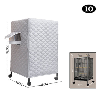 Winter Warm Bird Cage Cover Cotton Quilted Cage Cover Canopy Rain Proof Protective Parrot Cage Accessories