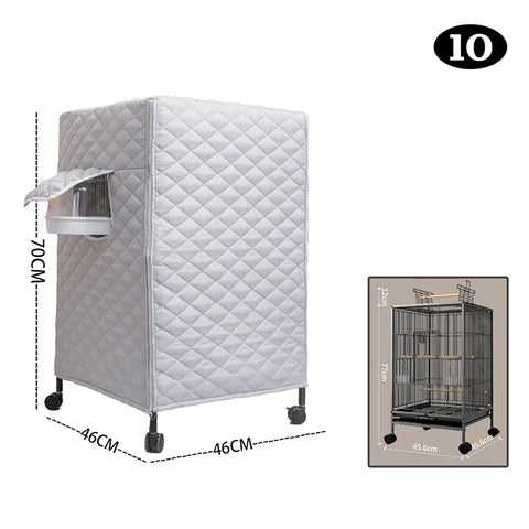 Winter Warm Bird Cage Cover Cotton Quilted Cage Cover Canopy Rain Proof Protective Parrot Cage Accessories