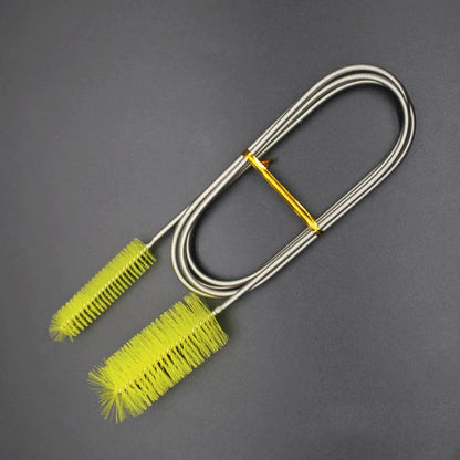 Aquarium Cleaning Brush for Water Hose Lily Pipe Air Tube Stainless Steel Flexible Bent Tube Double Head Brush Fish Tank cleaner