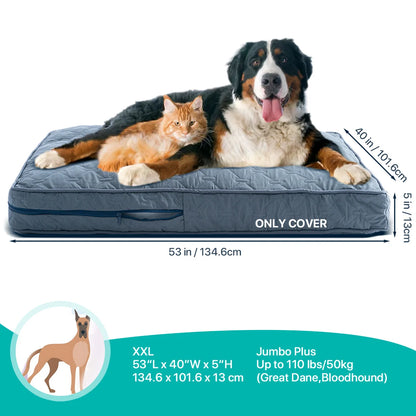 1 pc Orthopedic Dog Beds Cover for Large Dogs, Dog Bed Washable Cover Foam Pet Mat, Multi-Needle Quilting Dog Crate Bed Cover