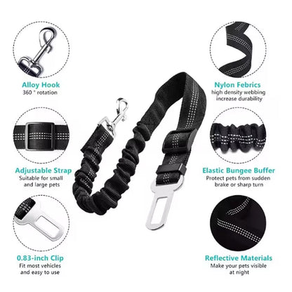 New hot pet supplies Car seat belt dog traction seat belt cushioned elastic safety rope traction leaf dog traction leaf