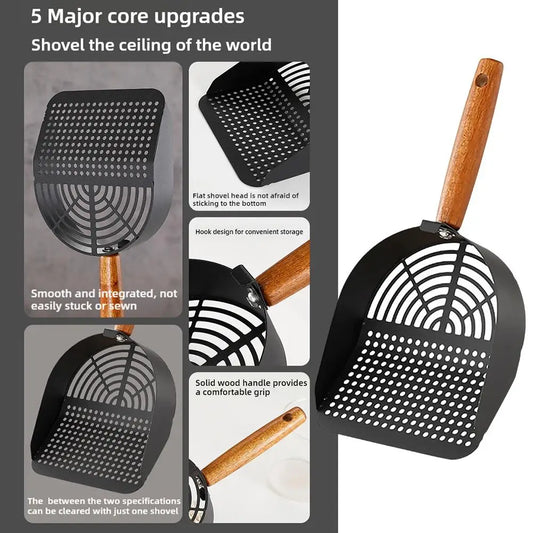 Steel Cat Litter Scoop Long Handle Pet Waste Shovel Cleaning Tool For Tofu Sand Litter Box Cats Supplies