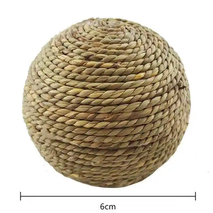 Pet Chew Toy Natural Grass Ball For Rabbit Hamster Guinea Pig For Tooth Cleaning Supplies