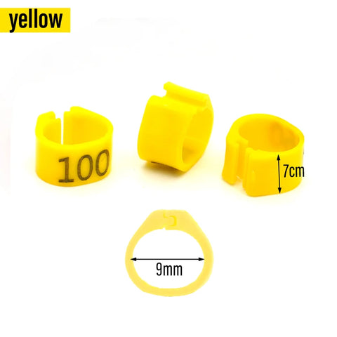 100Pcs New Pigeon Leg Rings Identify Dove Bands 9mm Plastic Parrot Clip Digital Foot Ring Pigeon Training Supply Bird Appliances