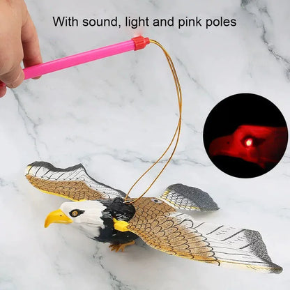 Simulation Bird Interactive Cat Toys Electric Hanging Eagle Flying Bird Cat Teasering Play Cat Stick Scratch Rope Toys