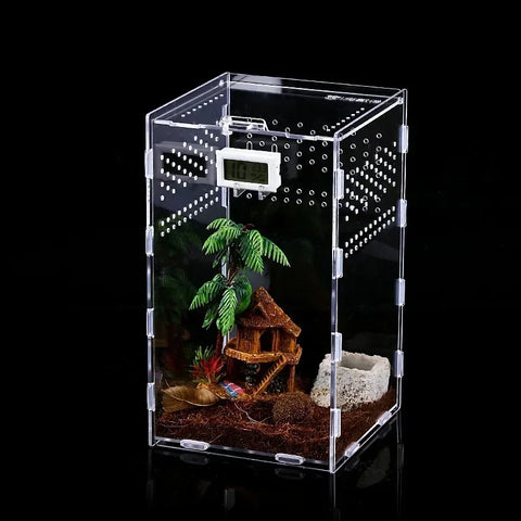 Transparent Acrylic Breeding Box Reptiles Amphibious Lizards Jumping Spiders  Turtles Breeding Box Modern Simple Breeding Tank