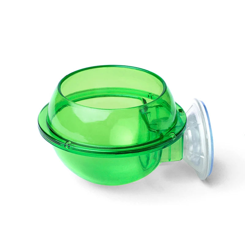 Arboreal Reptile Live Anti-escape Sucker Feeder Chameleon Food Basin Wall Double Layer Plastic Bowls for Small Animals D9210