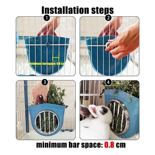 Small Animal Hay Feeder, Chew-Proof , Grid Alfalfa Rack For  Bunny Guinea Pig Chinchilla Cage Hutch Crat