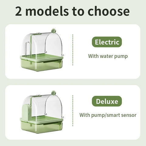 Clear Hanging Bird Bath Automatic Water Circulation Bath Shower For Bird Easy to clean Space Saving Design Bird Cage Accessory