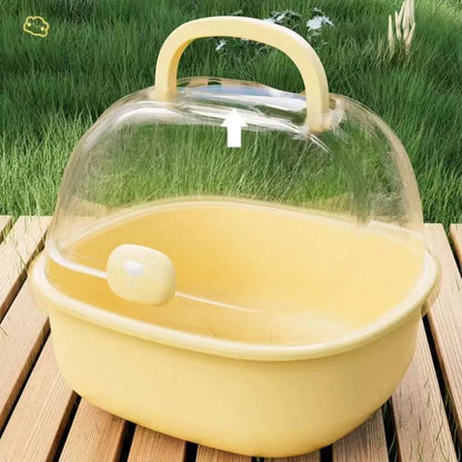 Portable Handheld Hamster Cage Sturdy Breathable Pet Carrying Box Large Space Travel Carrier Holder Pet House