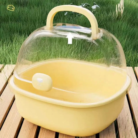 Portable Handheld Hamster Cage Sturdy Breathable Pet Carrying Box Large Space Travel Carrier Holder Pet House