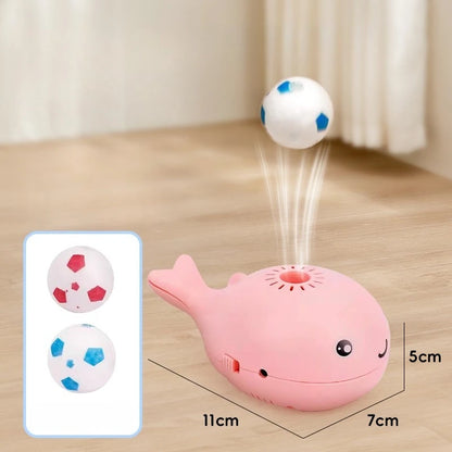 Interactive Cat Electric Ball Toy Simulated Whale Kitten Toy USB Dual Function Fan Teaser Supplies for Cats