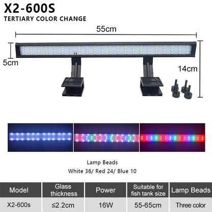 LED Aquarium European Standard 220V Fish Tank Light Ultra-thin Plant Growth Clip Light Aquarium Light Lighting 5W/7W/9W/12W