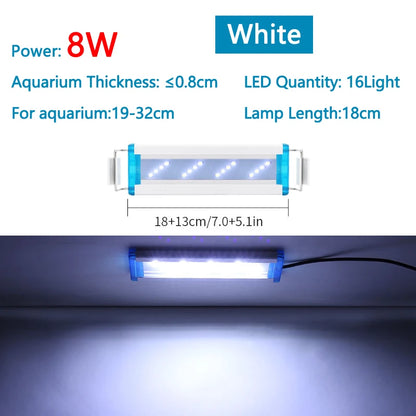 Extensible Waterproof Clip on Lamp For Fish Tank Super Slim Fish Tank Aquatic Plant Grow Aquarium LED Light 18-58cm