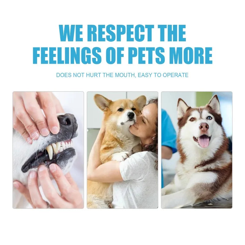 Pet Oral Care Toothpaste Edible for Cats and Dogs Removes Tartar Plaque Freshens Breath Prevents Teeth Calculus