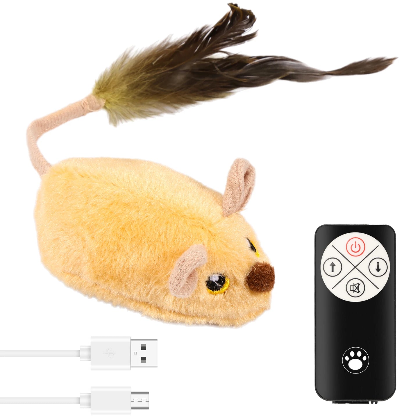 Cat Mouse Interactive Plush Toys LED Glow Electric Telecontrol Auto Rechargeable Moving Mice Toy Realistic Kitten